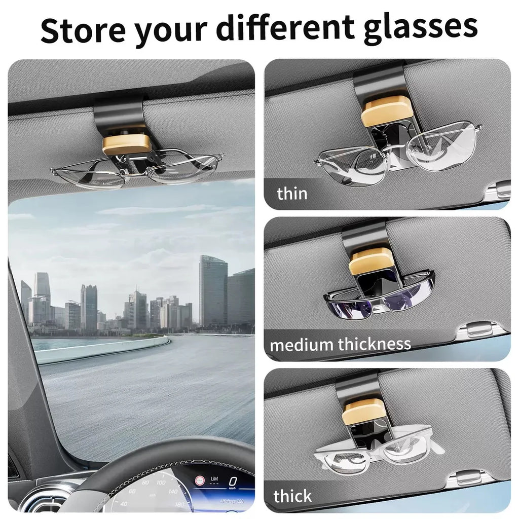Car Sun Visor Sunglasses Clip Holder Stable Eyeglasses Hanger Card Ticket Organizer Interior Storage Clip Car Accessories