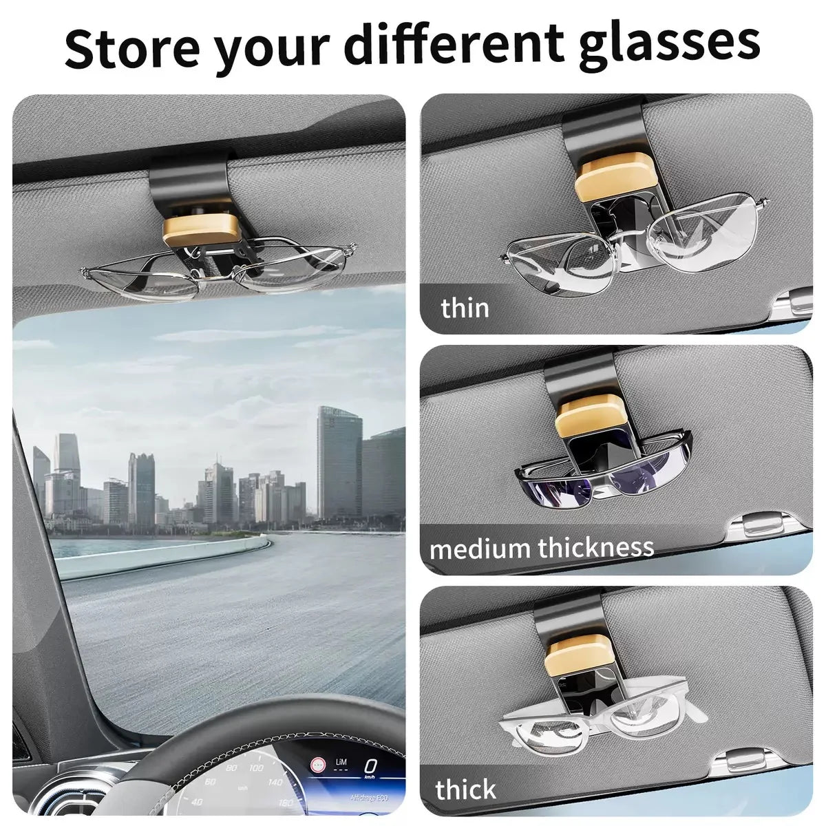Car Sun Visor Sunglasses Clip Holder Stable Eyeglasses Hanger Card Ticket Organizer Interior Storage Clip Car Accessories