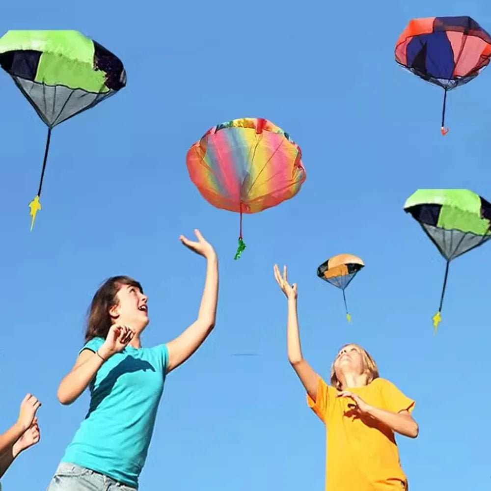 1/6 Sets Hand Throwing Parachute Kids Outdoor Funny Toys Game Play Toys for Children Fly Parachute Sport with Mini Soldier Game