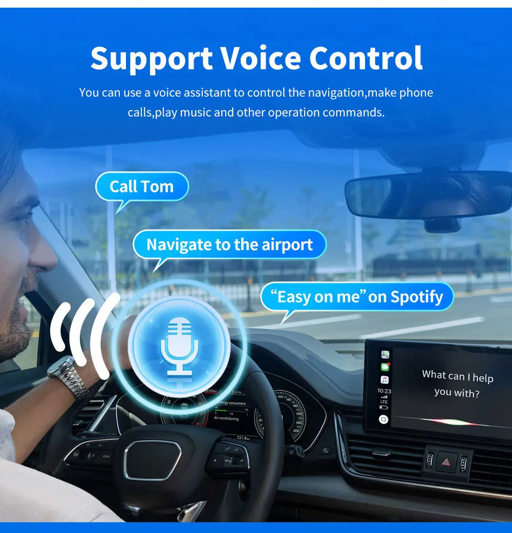 Wireless Carplay Adapter with Ultra-Mini USB Design for Apple CarPlay & Android Auto,Plug and Play, Fast Stable Connection
