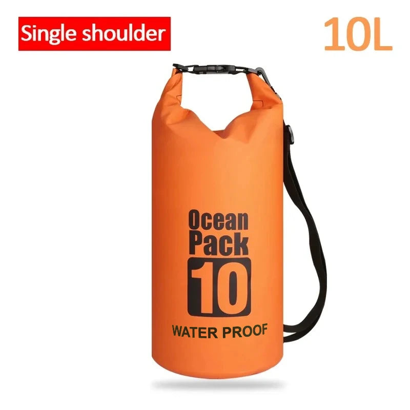 500D PVC Waterproof Dry Bag Sling Backpack Roll Top Storage Sack for Kayaking Rafting Hiking Fishing Boating Outdoor Gear