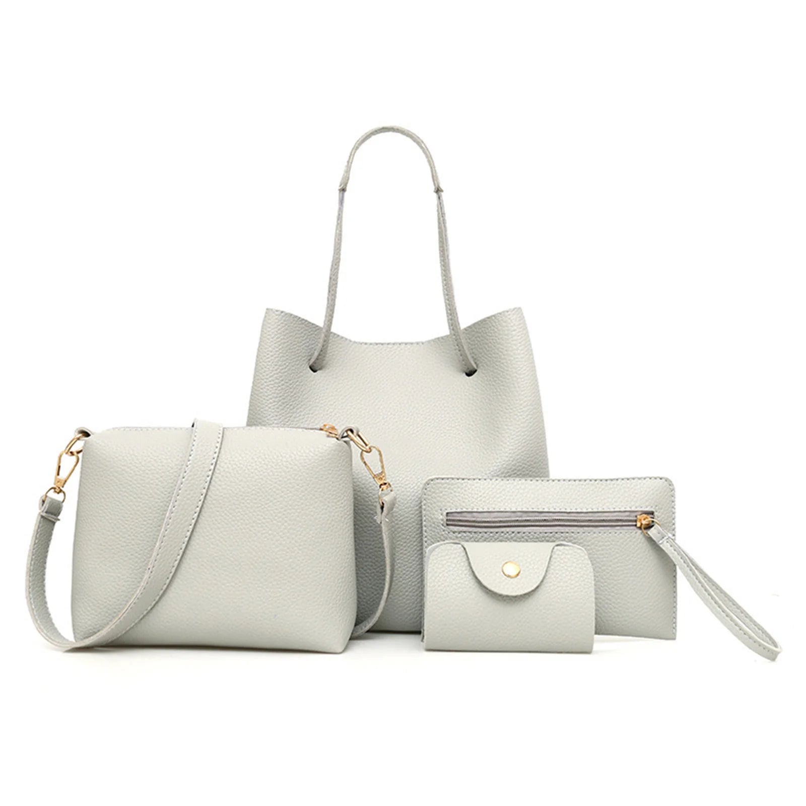 Matching Mother and Daughter Bag Set 4 Pcs Solid Color Shoulder Crossbody Bag for Women European Style Tote Handbag