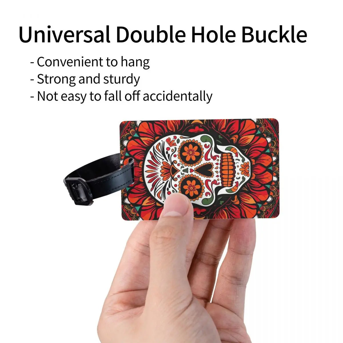 Mexican Skull Calavera Illustration Luggage Tags Suitcase Accessories Travel Baggage Boarding Tag Label Holder ID Name Address
