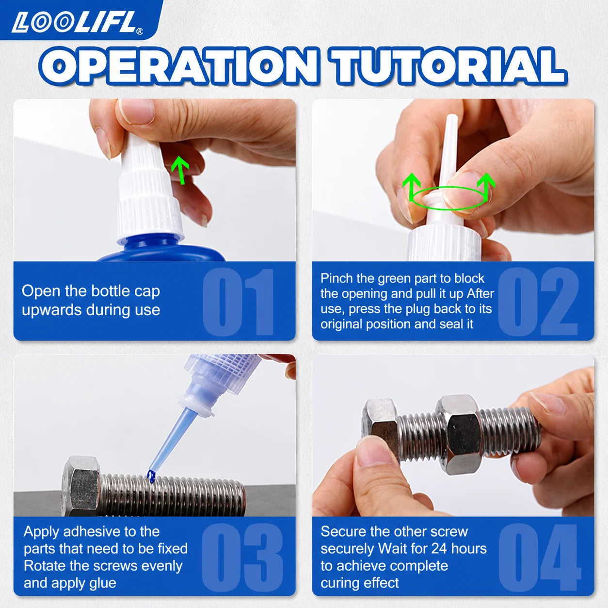 243 Blue Thread Locker Anaerobic Adhesive Removable Anti Vibration Screw Lock Glue for Motorcycle Bicycle Auto Metal Fastener