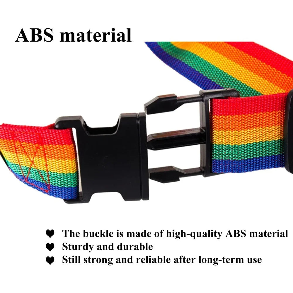 1/2 pcs Suitcase Belts, Adjustable Luggage Straps, Bright Colors Travel Packing Straps with Quick Release Buckle (Rainbow)