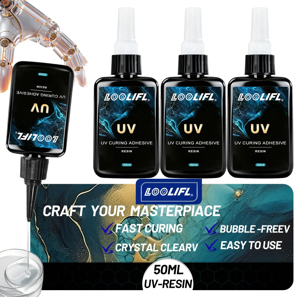 UV Resin Clear Hard Upgraded Crystal Clear Epoxy Resin Up Premixed UV Curing Adhesive Cure for Craft DIY Glass Jewelry Making