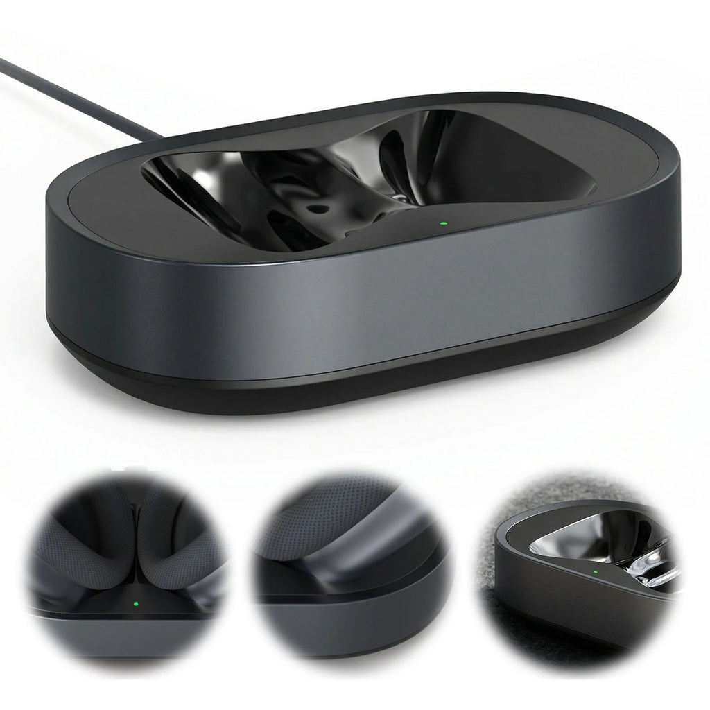 Protable Charging Dock Fit for AirPods Max Headphones Accessories Charging Base USB-C with Dual Connectors Anti-Scratch