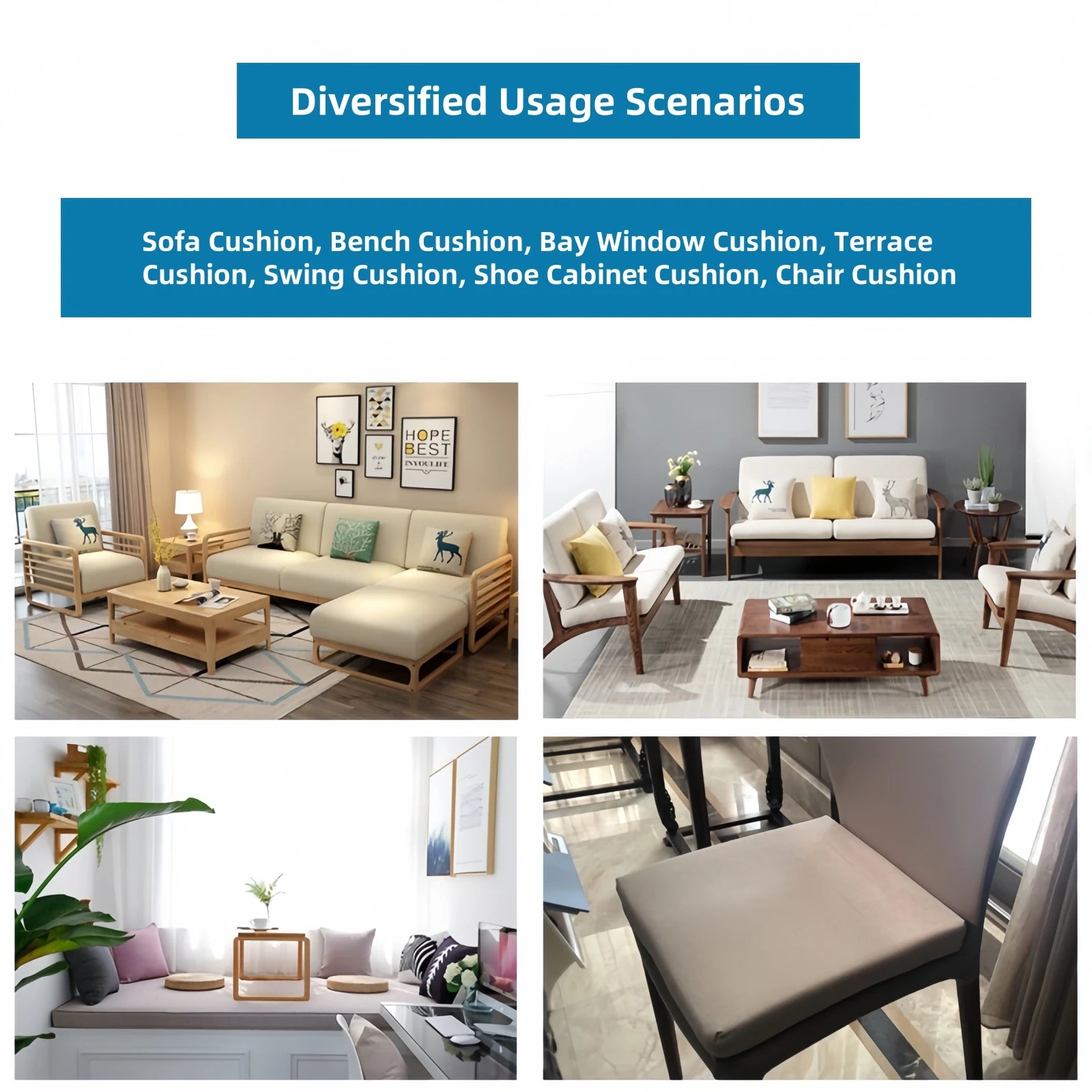 Custom Bench Cushion Seat Pad Long Mattress Sofa Chair Seat Pad Decorative Garden Shoe Box Bay Window Pads Swings Pillow