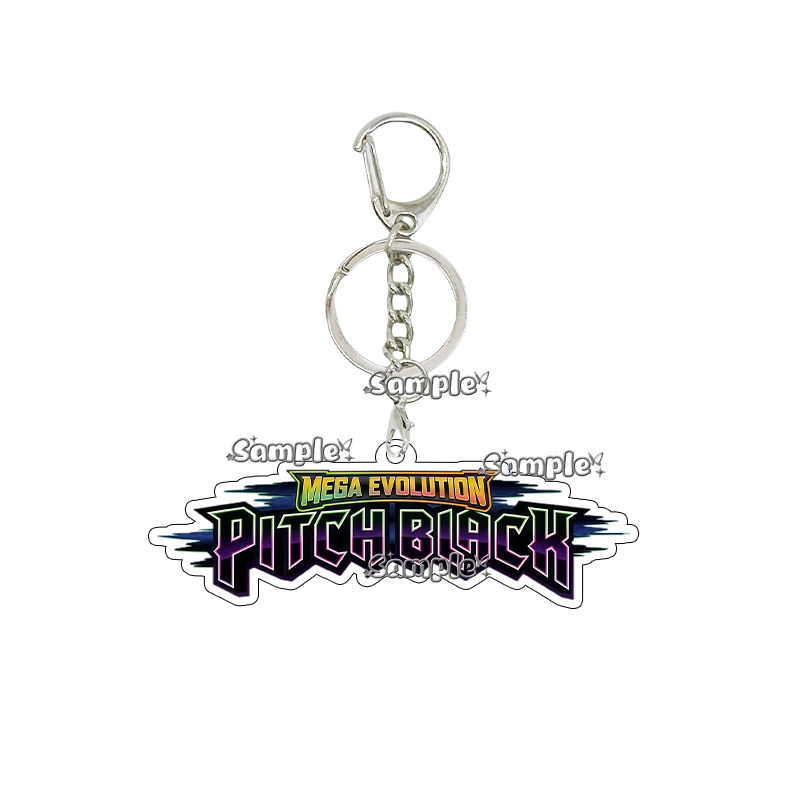 NEW Pocket Monsters Mega Evolution Pitch Black Series Acrylic Keychain Ptcg Double-sided Game Collection Logo Keyring Pendant