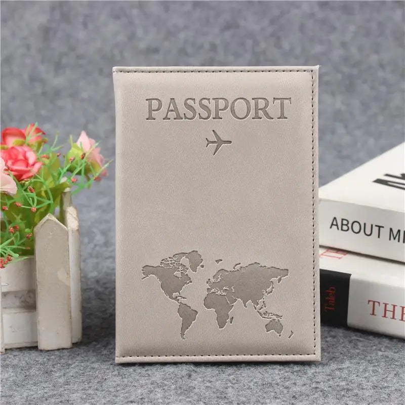 PU Leather Passport Cover Durable Portable Travel Document Holder for Men Women Summer Vacation 1PC