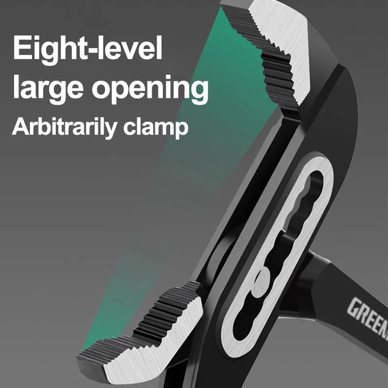 Greener 8" 10" 12"Water Pump Pliers 1-Piece Multifunctional Plier Quick-Release Straight Jaw Groove Joint Pliers Plumbing Pliers