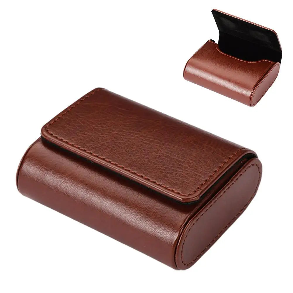 PU Leather Storage Box Classic Travel Magnetic Earphone Earbuds Organizer Pouch Dust-proof Anti Scratch Watch Storage Box