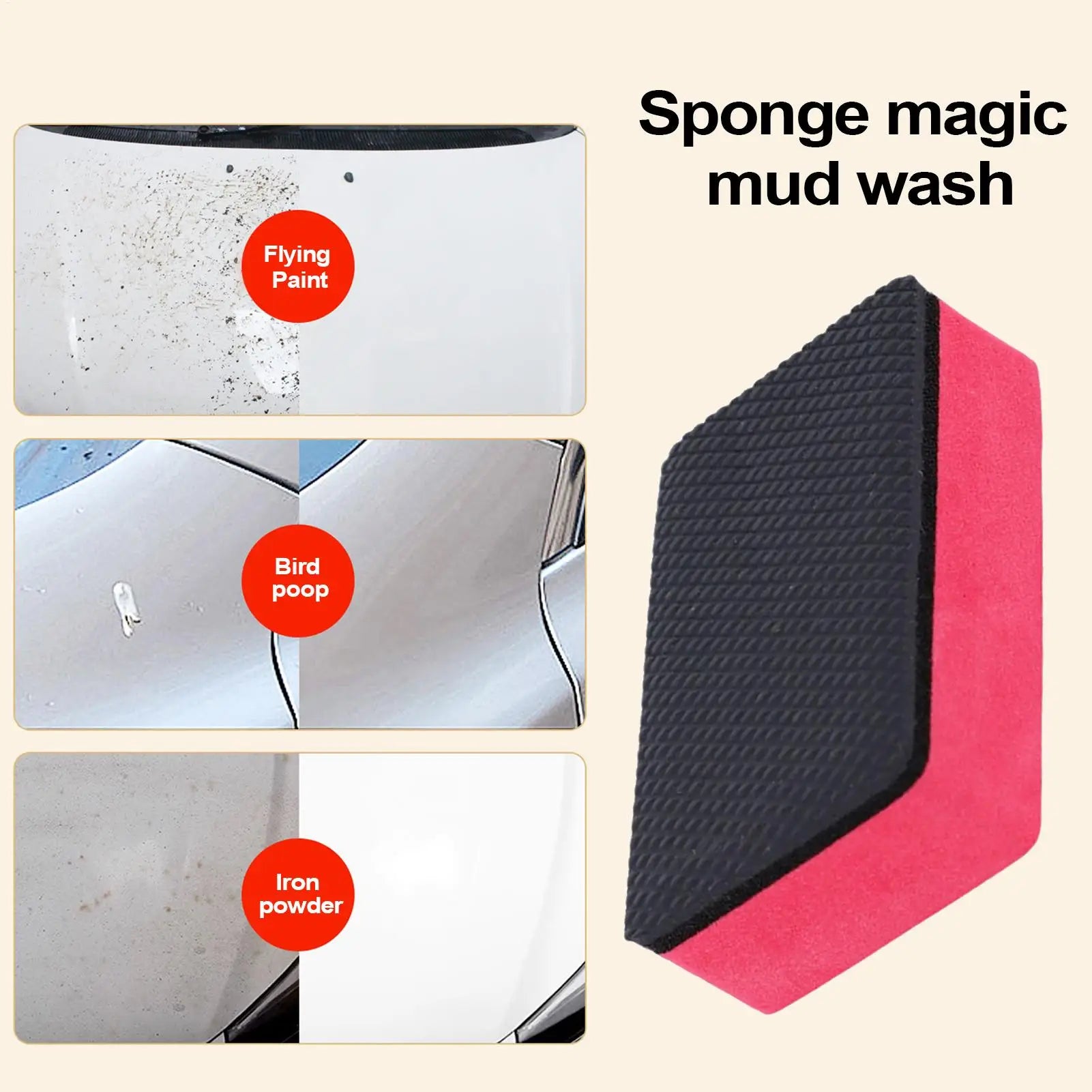 Car Wash Mud Cleaner Magic Clay Bar Sponge Block Pad Remove Contaminants Before Polisher Wax For Car Care Wash Accessories