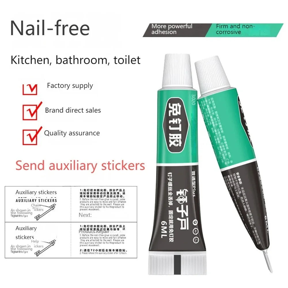 All-Purpose Glue Quick Drying Waterproof Extra Strong Sealant Powerful Nail Free Adhesive Fix for Plastic Glass Metal Ceramic