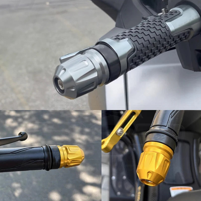 2Pcs Universal Motorcycle Handlebar Grips Handle Bar Cap End Plugs Counterweight Cap Protective Aesthetic Accessories