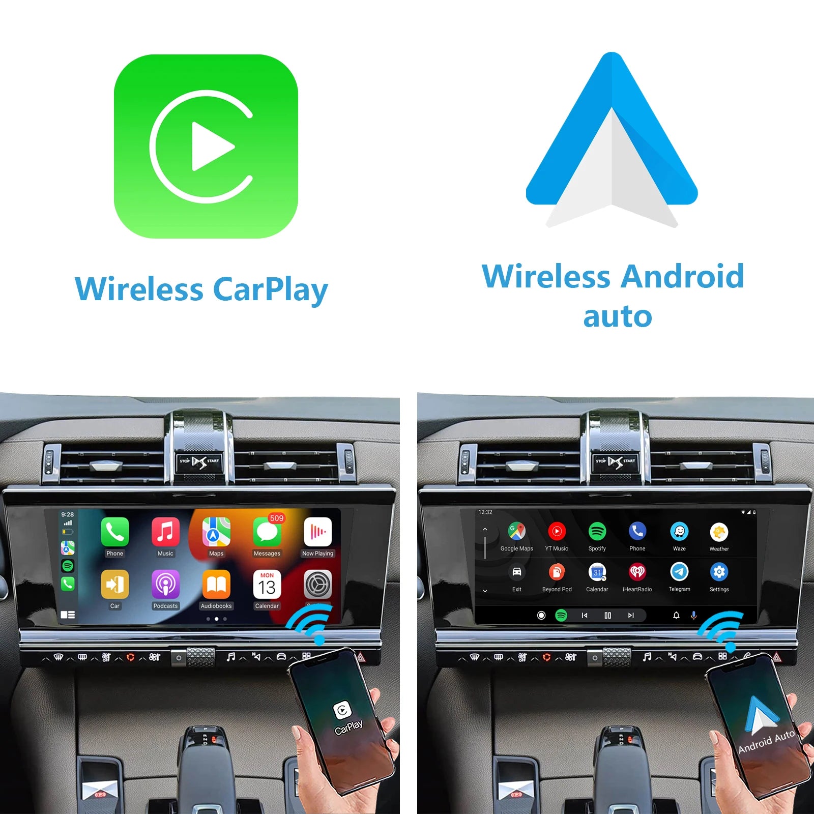 Wireless CarPlay & Android Auto Interface for DS7 DS3 DS9 2017-2023, Support OEM Bluetooth Audio