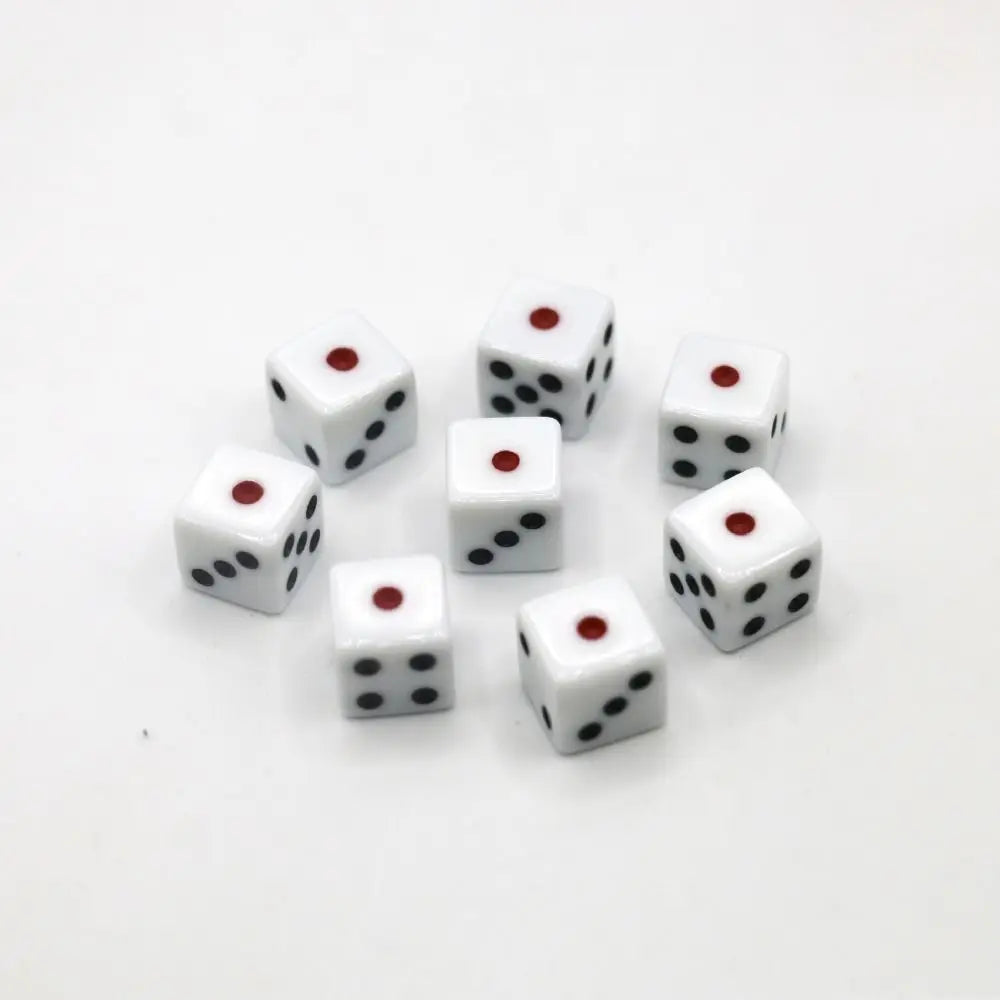 5Pcs/10Pcs 14mm/10mm 6 Sided Drinking Dice Acrylic White Dices Point Dice Set Game Accessory Round Corner Cubes RPG Dice