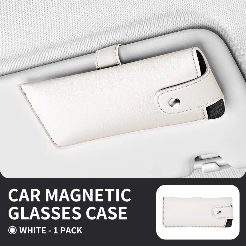 Magnetic Car Sunglasses Holder Case Universal Auto Sun Visor Glasses Box Clip Sunglasses Holder Fastener Eyeglasses Storage
