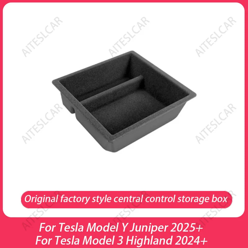 Central Control Storage Box for Tesla Model 3/Y+ Modely Juniper Center Console Organizer Tray Armrest Cubby Drawer Accessories