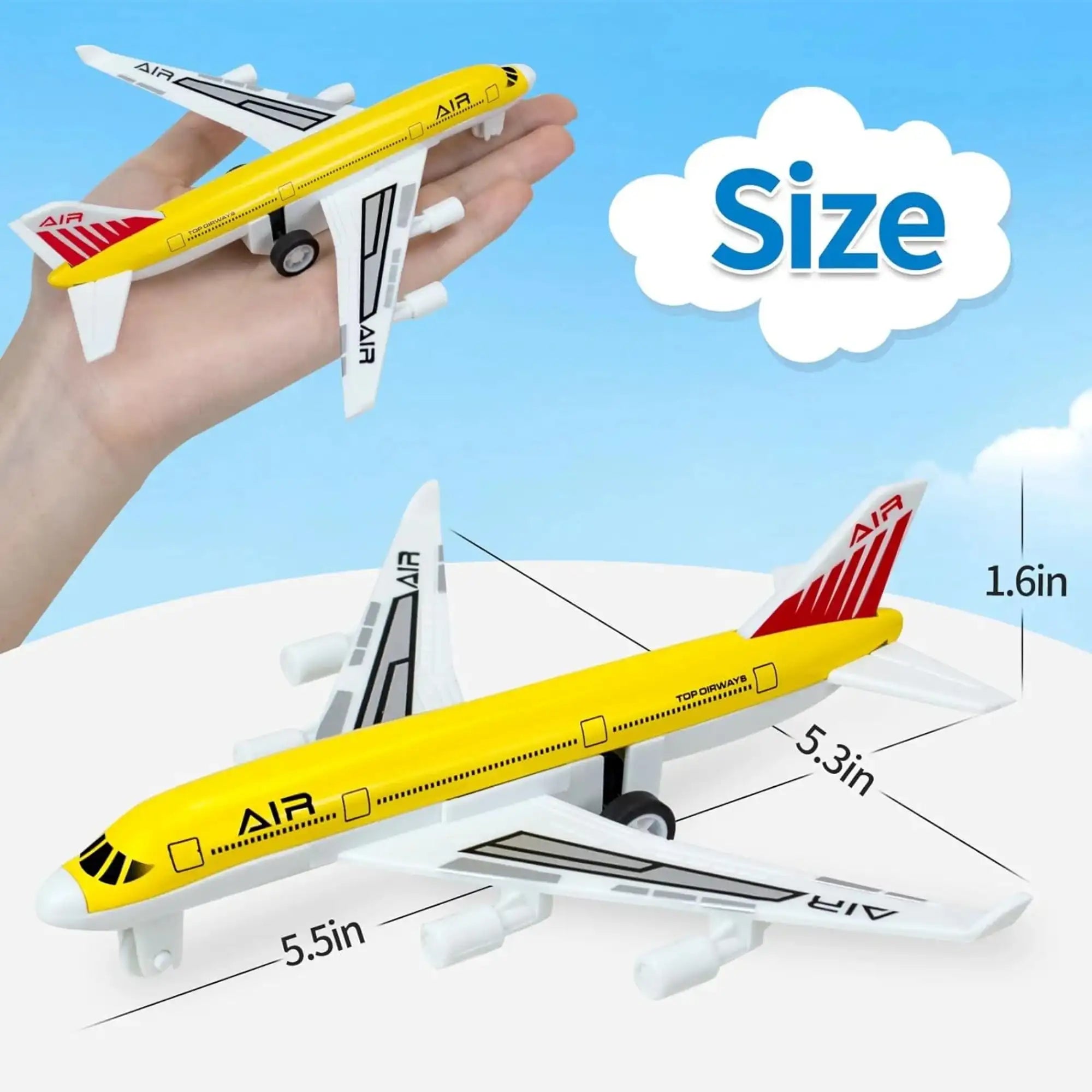 4 Pack Airplane Toys, Pull Back Airplane Toys for 3+Years Old Boys Girls, Die Cast Aircraft Plane Models for Kids