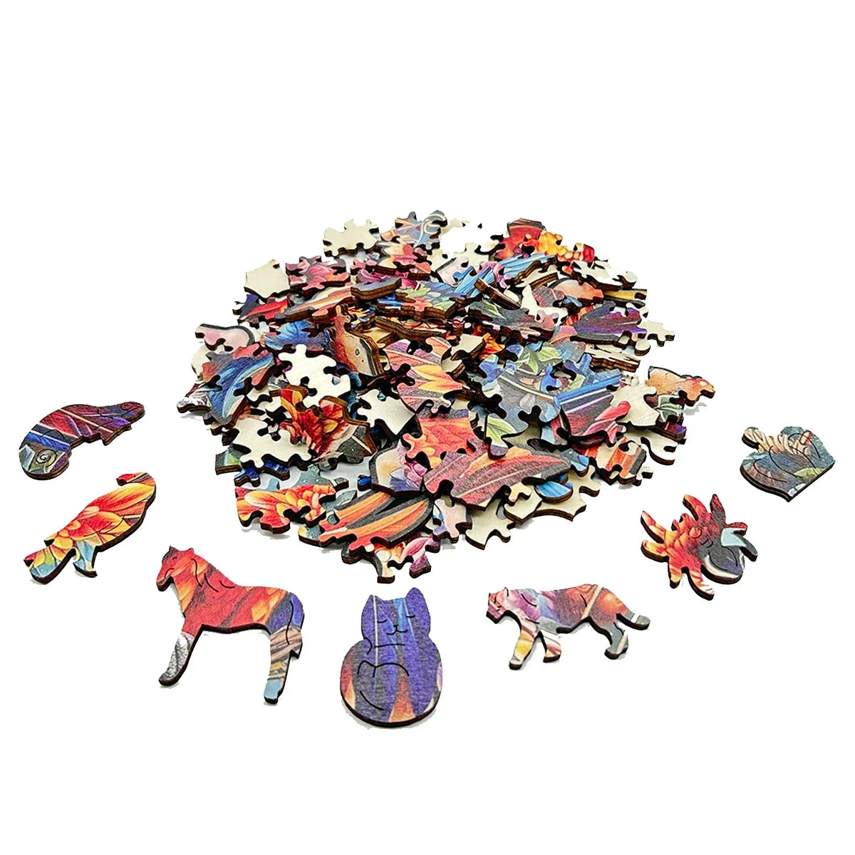 3D Mushroom Village Wooden Jigsaw Puzzle Montessori Games Puzzles Animal Toy for Adults Kids Exquisite Pattern Birthday Gift