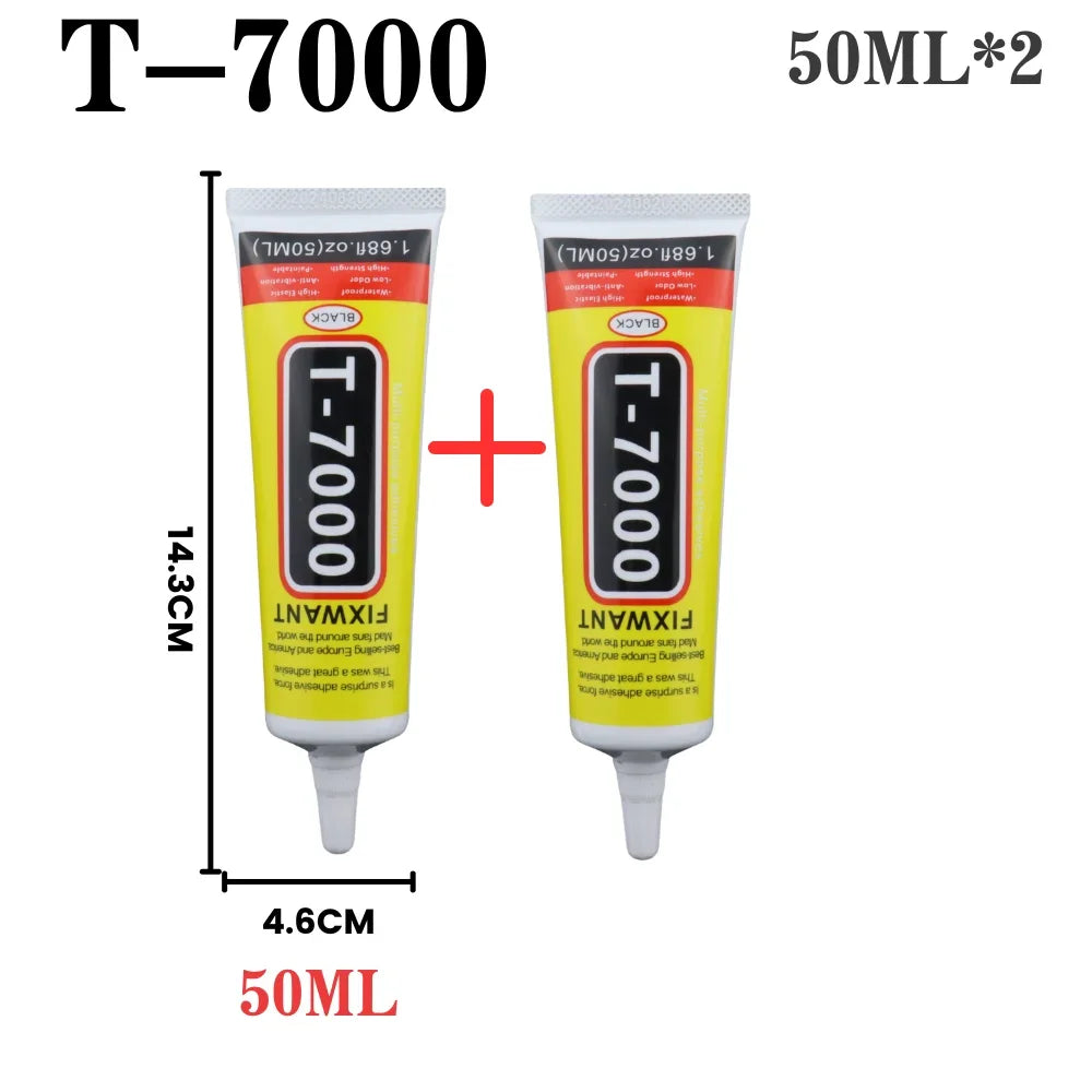 B-7000 T-7000 Clear & Black Glue 15/50/110ml, Fast Drying Waterproof Resin Adhesive for Phone Screen Repair, Jewelry Craft
