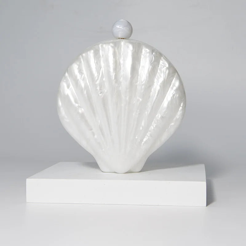 French Acrylic Shell Bag Wedding Dinner Clutch New Women's Shoulder Crossbody Bag