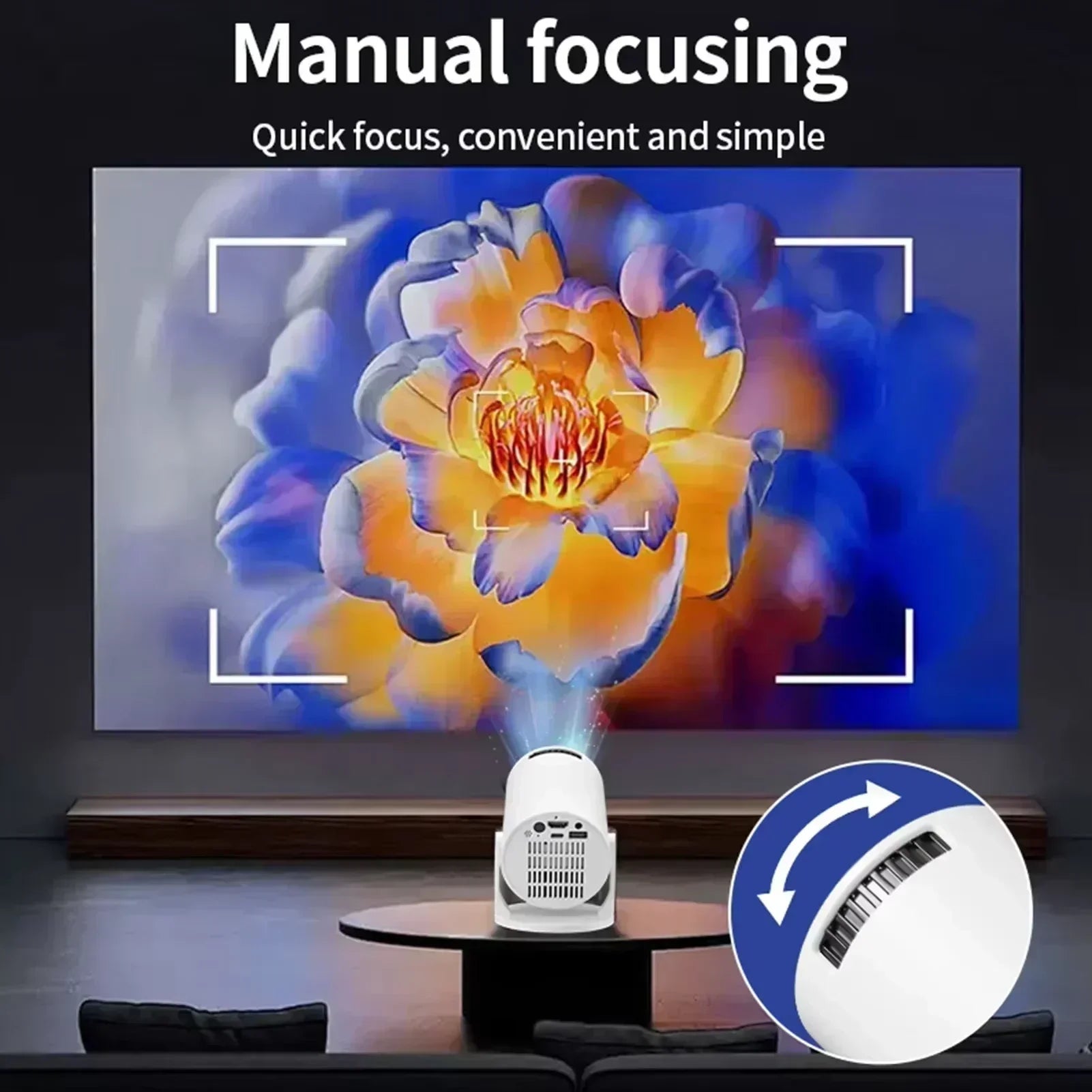 New  Mini HY300  Projector 4K Android 11  Wifi6 290ANSI Allwinner H713 BT5.0 1080P 1280*720P Cinema Outdoor Portable Projetors