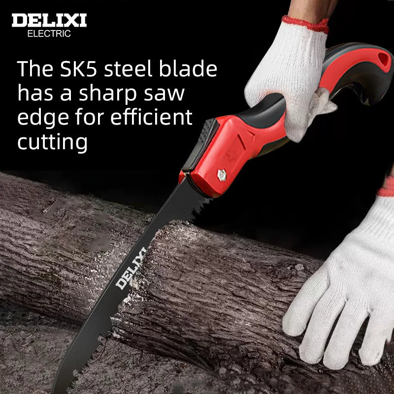 DELIXI ELECTRIC Folding Garden Saw 16/19/21 Inch Sizes | 1/3 Piece Sets | Thickened Wear-Resistant Steel Blade | Woodworking