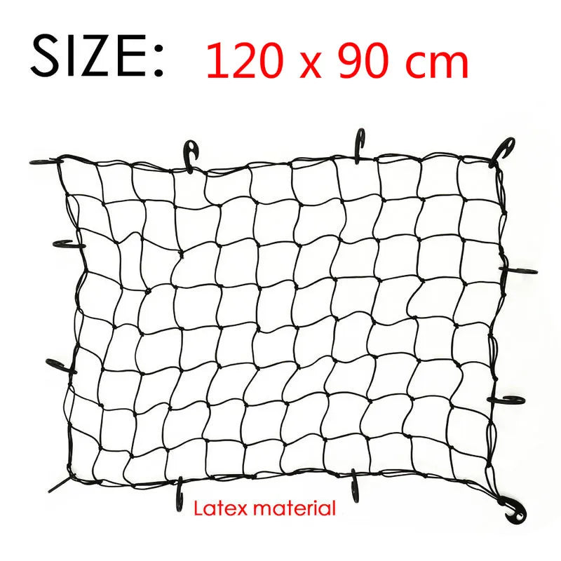 Universal Car Trunk Luggage Storage Cargo Organiser Nets 120x90cm Elastic Mesh Net with Hooks Auto Interior Accessories