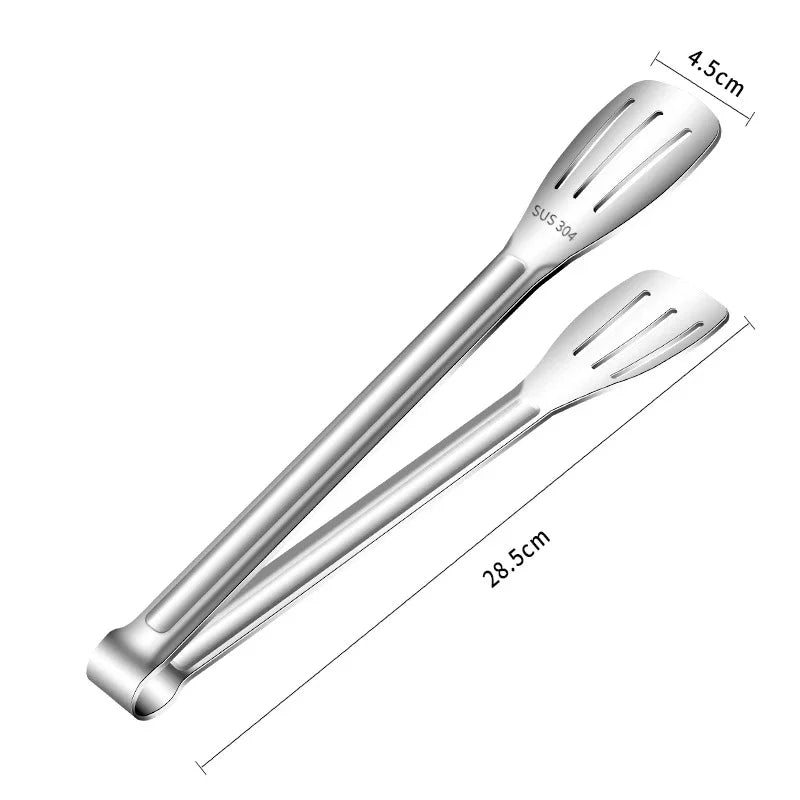 7/9/12Inch Anti-Slip Stainless Steel Kitchen Food Tongs Grill Meat Bread Serving Clip Barbecue Buffet Clamp Cooking Accessories