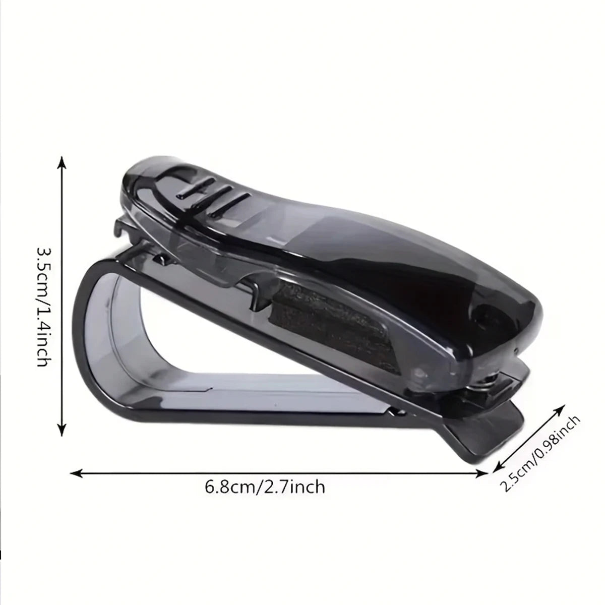2PC Black Universal Car Sun Visor Sunglasses Holder, Multifunctional Eyeglasses Clip Card Ticket Pen Storage Box