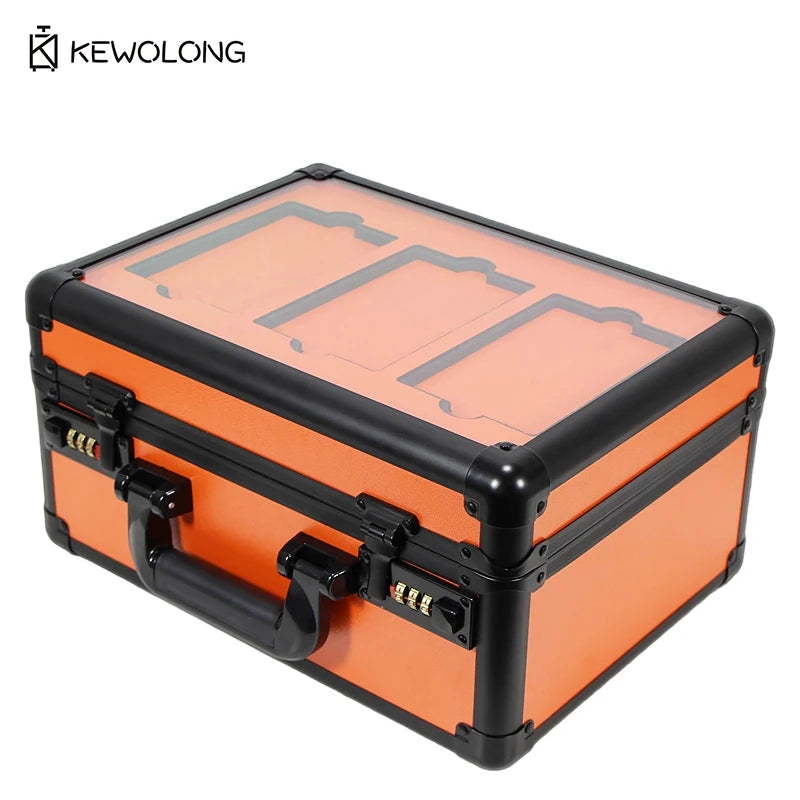 Aluminum Alloy Graded Card Storage Box, Double Layer 3 Slot PSA BGS Trading Card Case, Secure Lockable Carrying Case