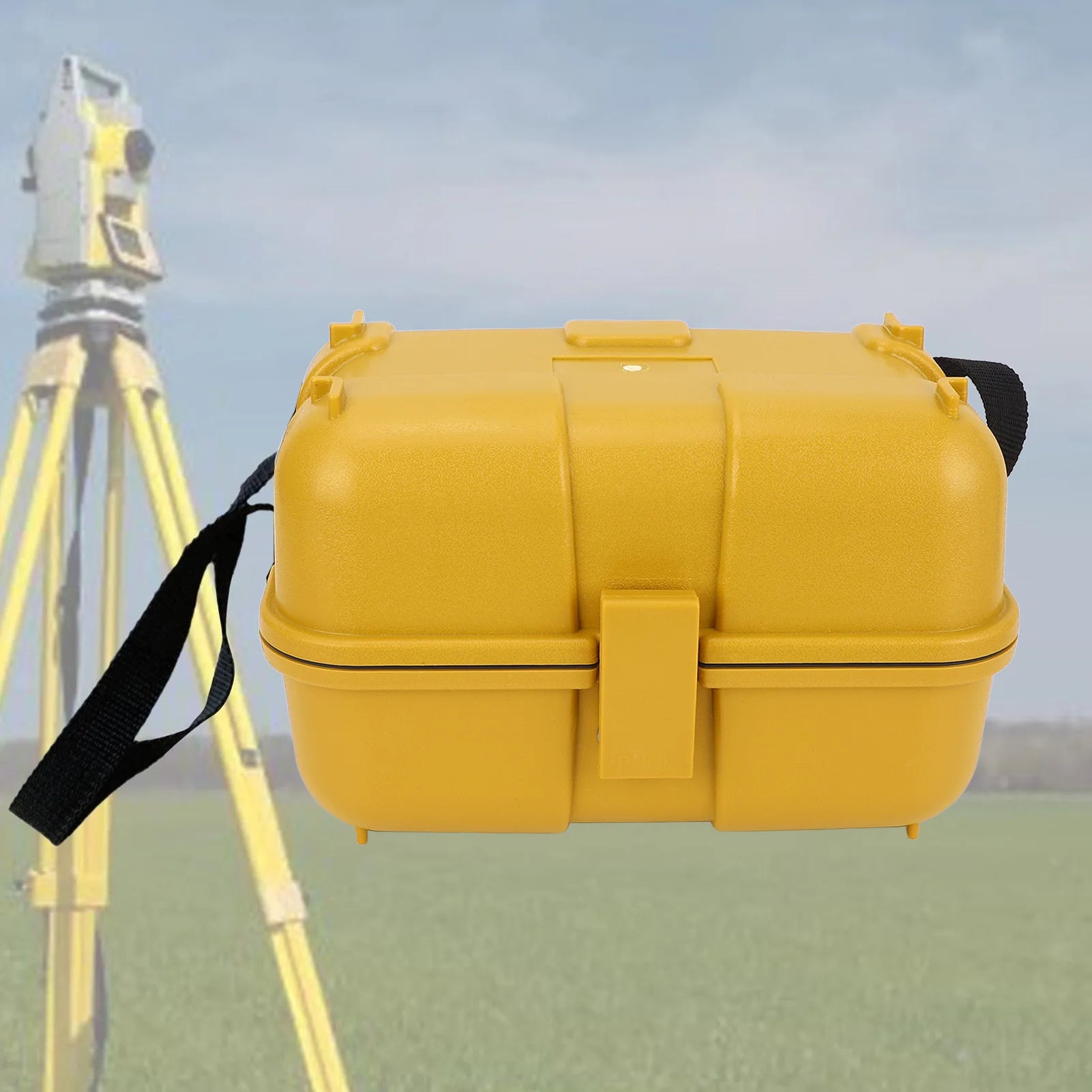 Leveling Instrument Case Single Lock Plastic Total Station Level Storage Box for Surveying Equipment Yellow Level Storage Case