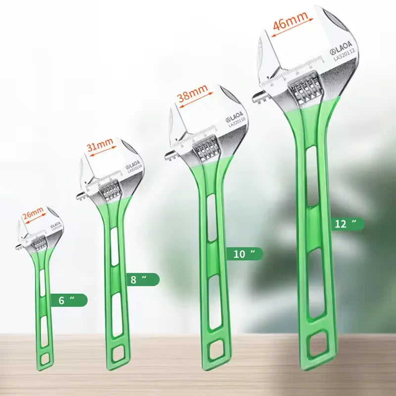 LAOA Short Handle Wrench Adjustable Long Handle Lightweight Large Opening Wrench 6' 8' 10' 12' Repair Tool  Large Open