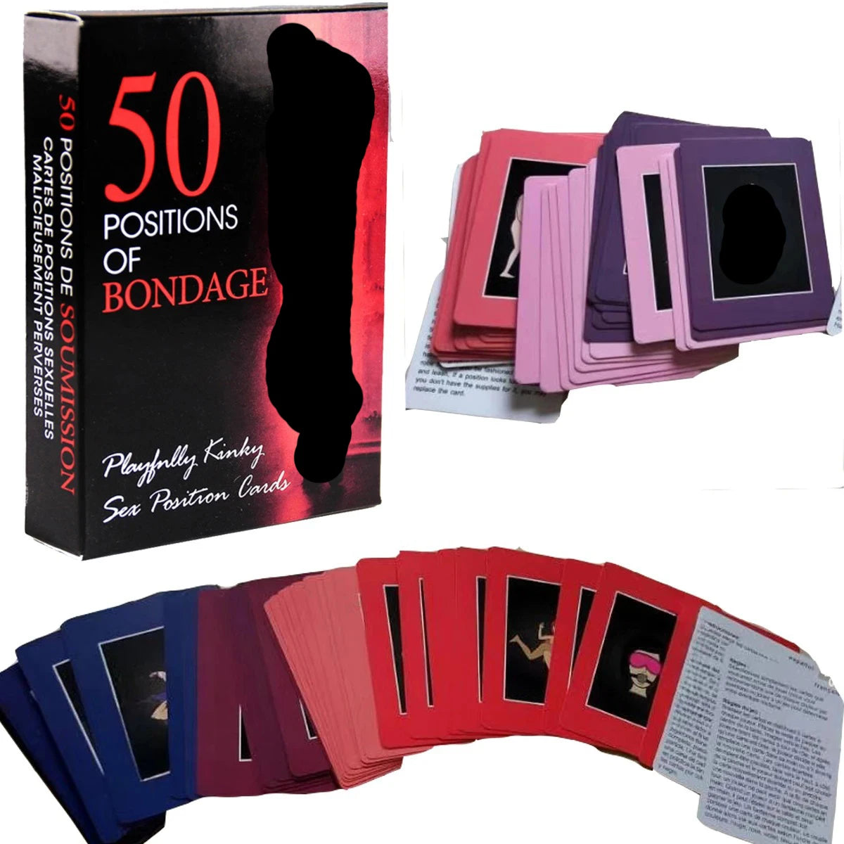 Couple Sex Games Sexual Position Cards 50 BDSM Bondage Restraint Cards SM Adult Games Bedroom Commands Luminous Dice Sex Cards