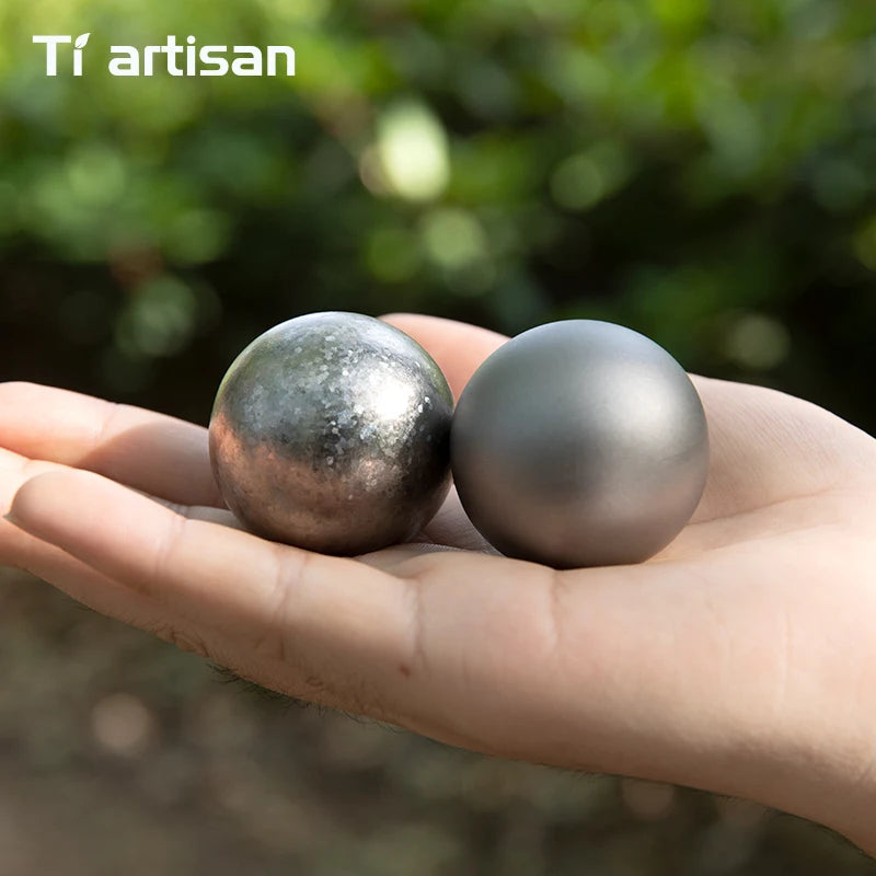 Tiartisan 40mm Titanium Ice Ball Reusable Quick Freeze Ice Cubes Outdoor Camping Portable Wine Whiskey Round Chilling Stones