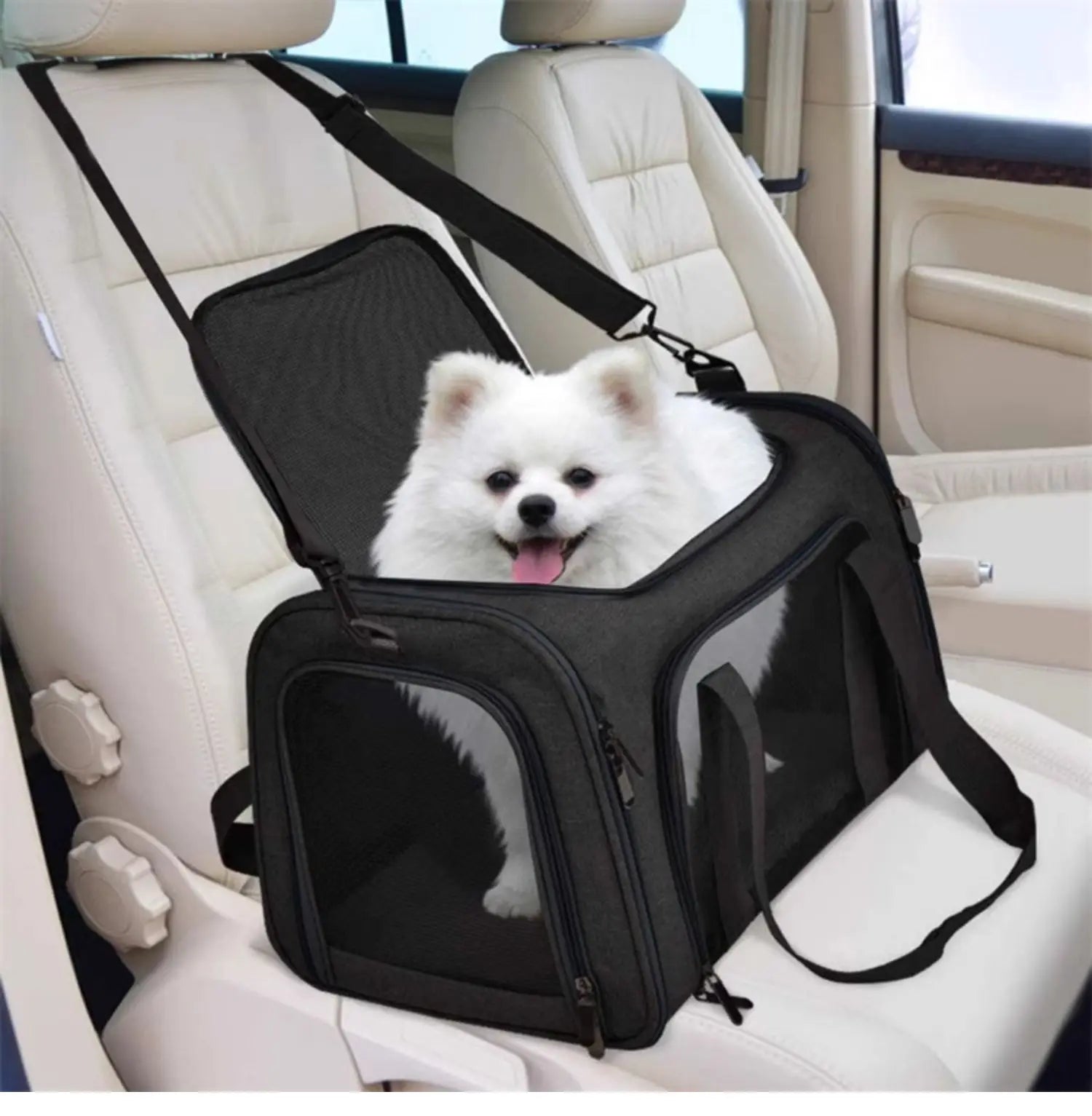 ZHAYA Foldable Pet Carrier Backpack Breathable Large Capacity Car Travel Cat Dog Small Portable Anti Shedding Pet Supplies
