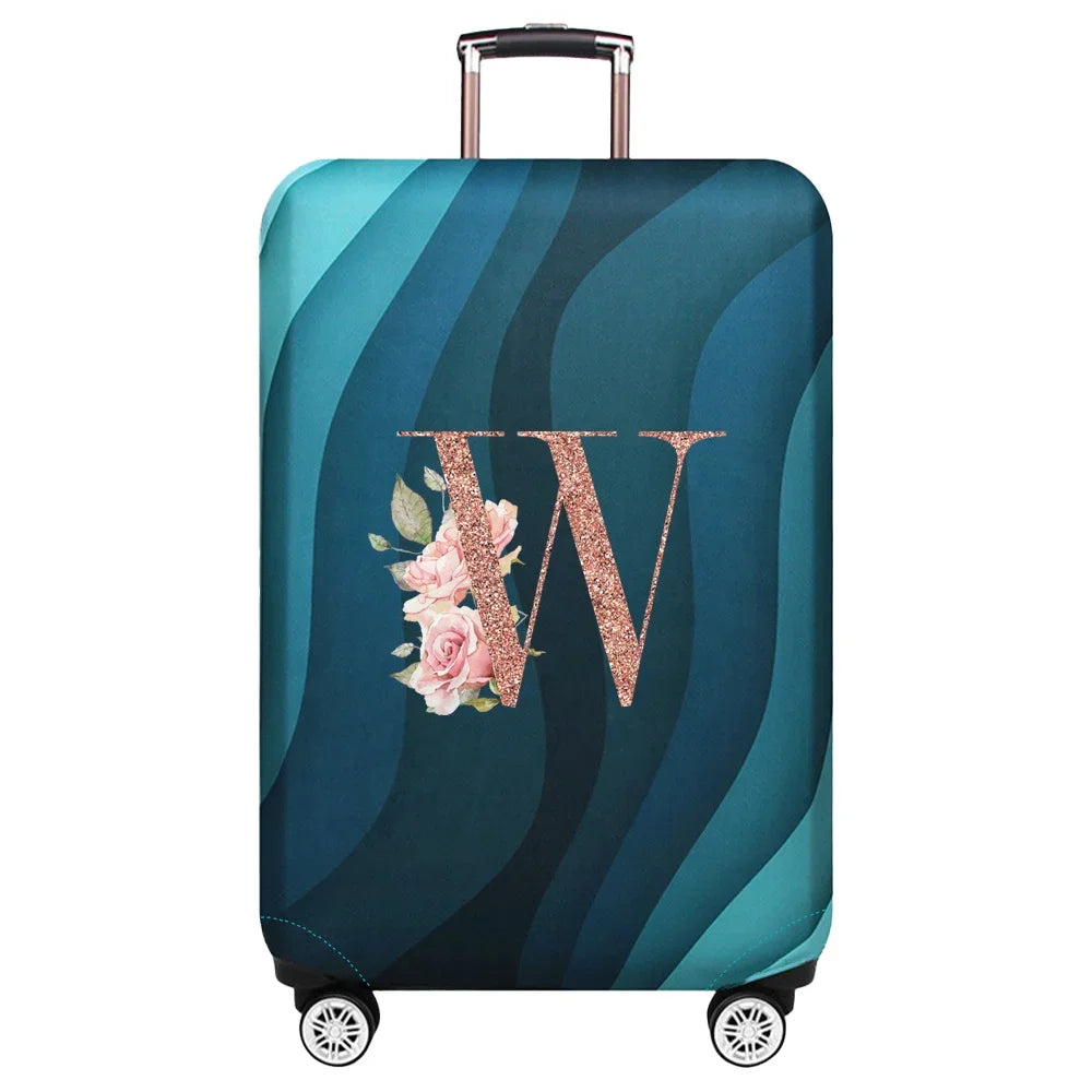 Luggage Covers 18-32inch Protector Travel Luggage Suitcase Protective Cover Stretch Dust Covers Print Rose Gold Letter Series