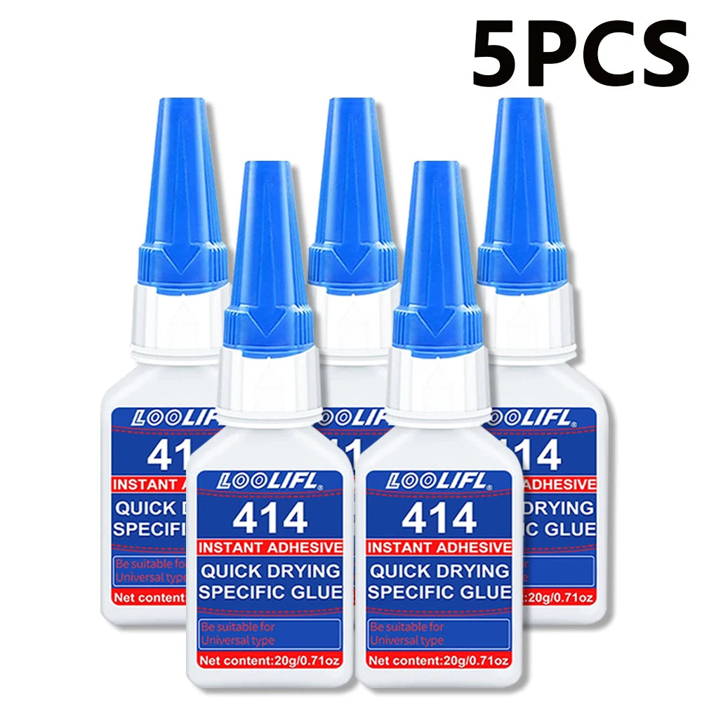 414 Instant Adhesive, Highly Waterproof Quick Drying Super Glue, Universal Adhesive for Shoes, Rubber, Metal, Plastic Repair