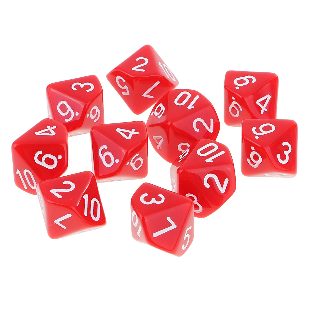 10pcs RPG DND Polyhedral Dice Set D10 D8 – Board Game Multi-sided Dice / 10 dés polyédriques RPG DND D10 D8 – Jeux de société multi-faces