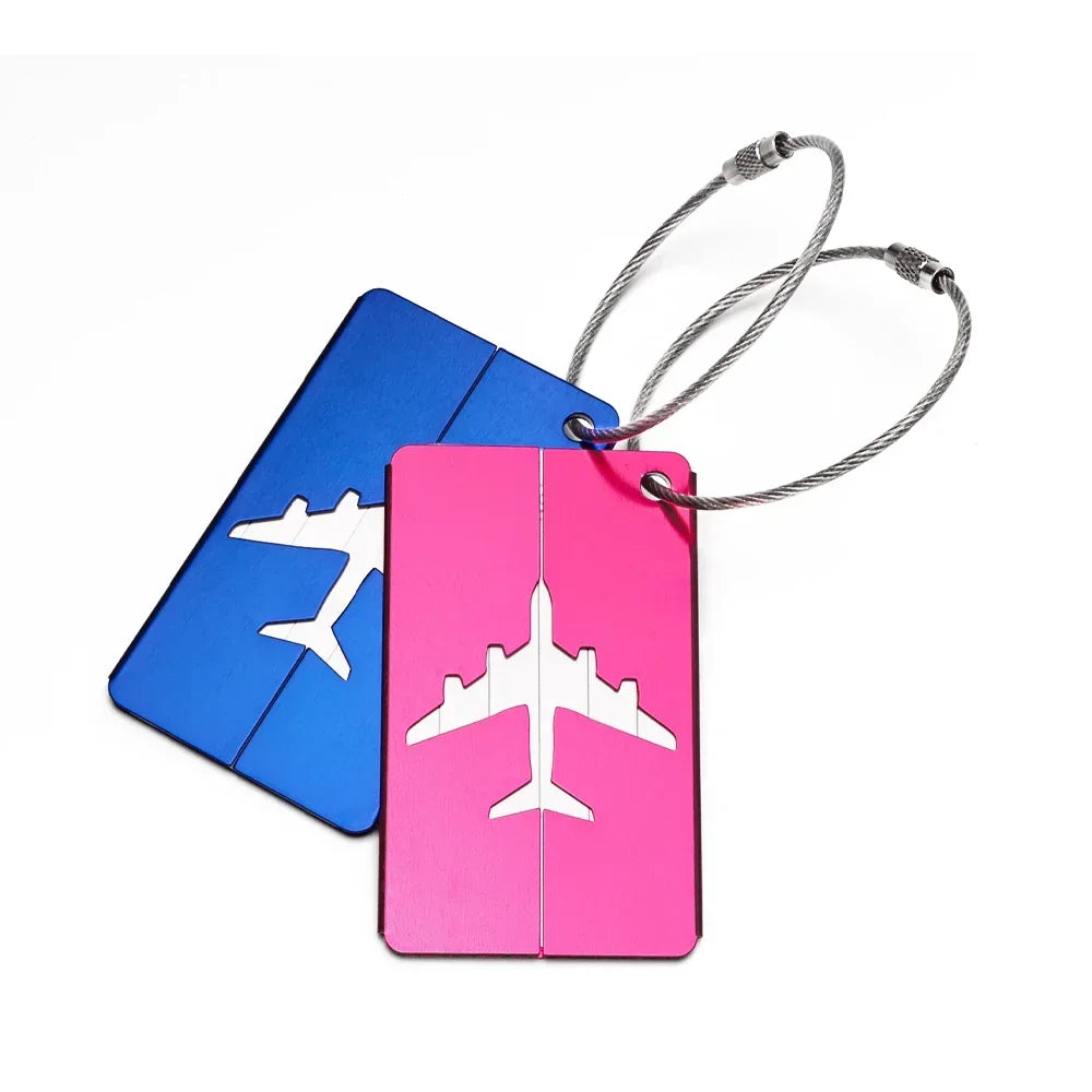 1/10pcs Premium Aluminum Travel ID Tag Durable Luggage Identification Business Card Holder Stylish Portable Luggage Tag Bag