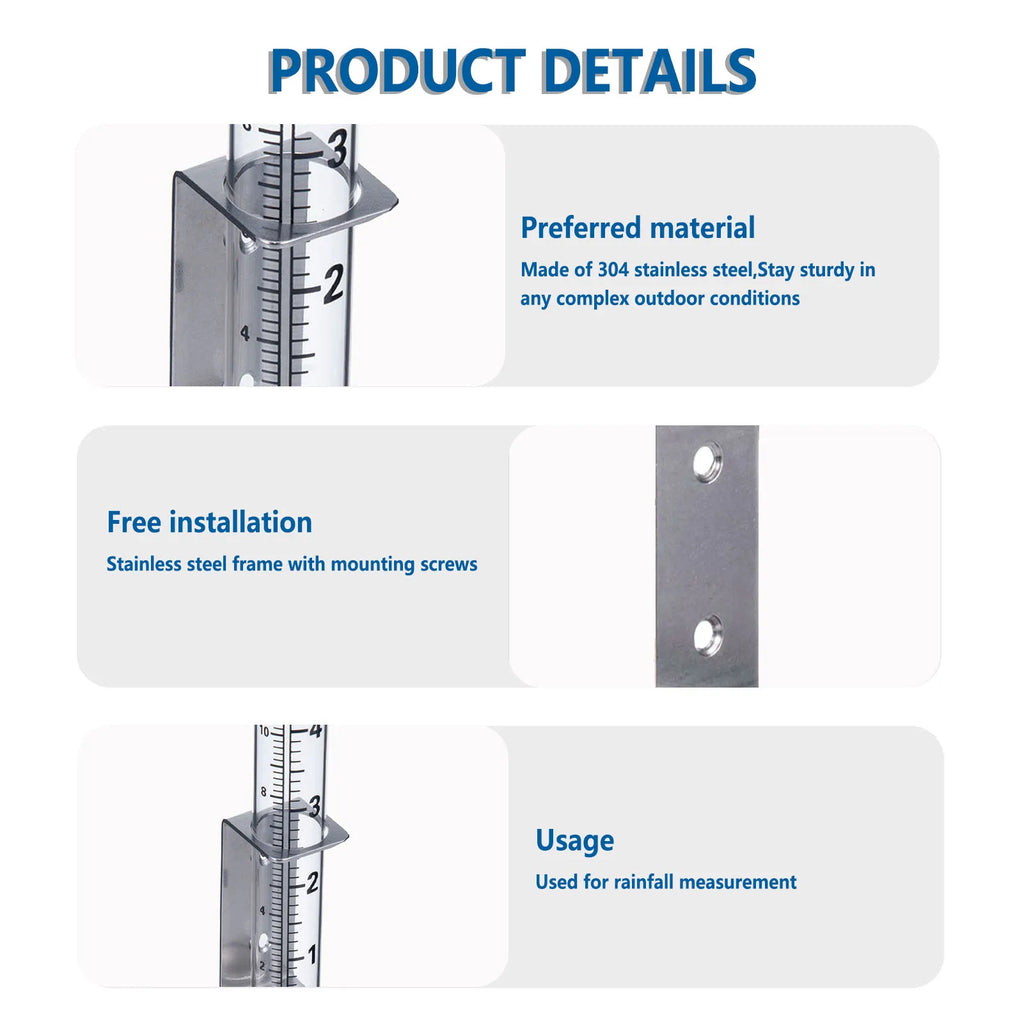 2 In1 Mounting Rack with Rain Gauge Garden Water Ground Rain Measurement Tool Garden Agricultural Inspection Accessories