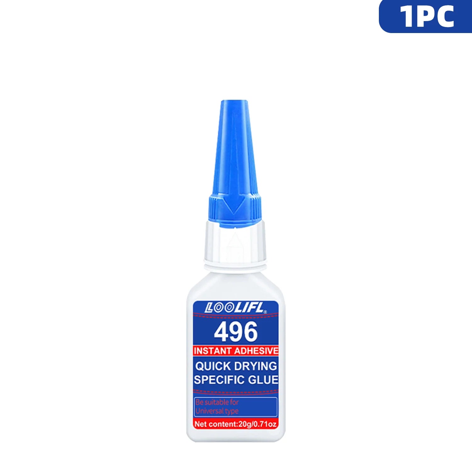 LOOLIFL496 Super Glue 20g Instant Adhesive Quick Drying Universal Strong Glue for Plastic Rubber Metal Wood Crafts Repair 1-5pcs