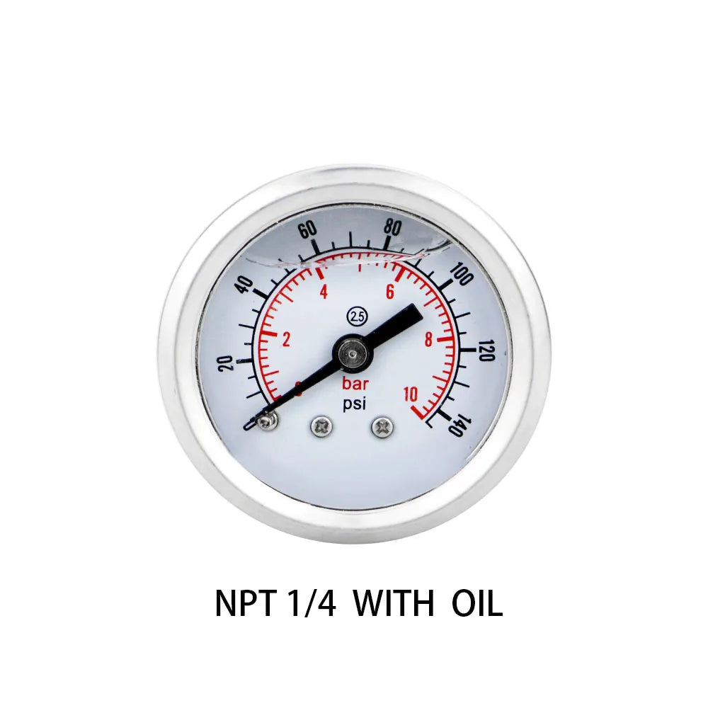 MAIRUIKESI Liquid filled Price Pressure Gauges 40mm(1.5")  Back Connection Stainless Steel Case Brass Joint Water Gas Manometer