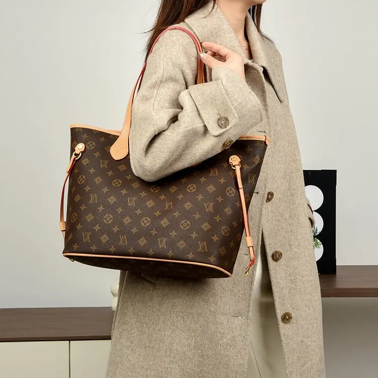 Stylish Vintage Inspired Designer Diaper Bag Women Luxury Leather Tote Large Capacity Elegant Crossbody Shoulder Bag Simple