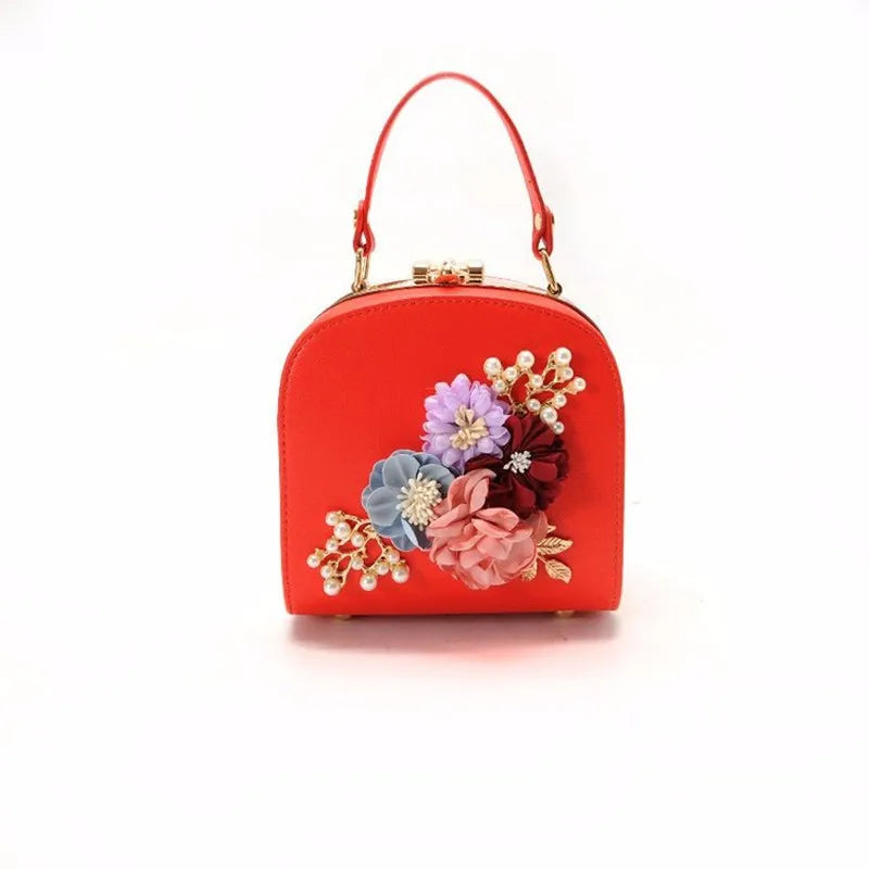 2025 Metal Clip Small Square Bag New Fashion Dinner Flower Shoulder Diagonal Handbag Bags Shoulder Bags