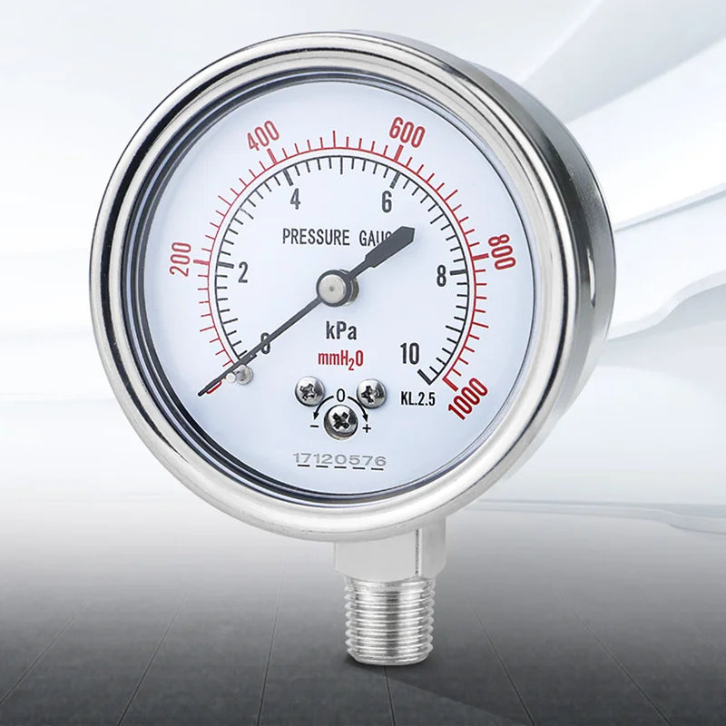 Adjustable mmH2O Kpa pressure gauge -40~0kpa 0-2.5kpa ... 0-10kpa 0-15kpa 0-20kpa 0-60kpa Calibratable micro pressure meter