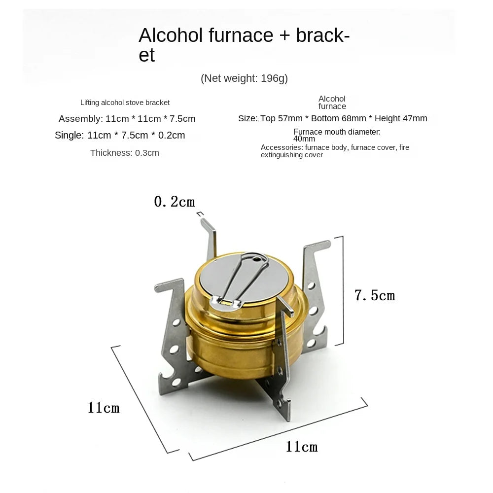 Detachable Stainless Steel Cross Stove Stand Split Type Alcohol Stove Base Bracket Outdoor Camping Accessories