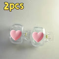 2pcs Pink Heart Toothbrush Holder Clips Home Portable Travel Toothbrush Protective Cap Storage Box Protection Clip Cover Gifts